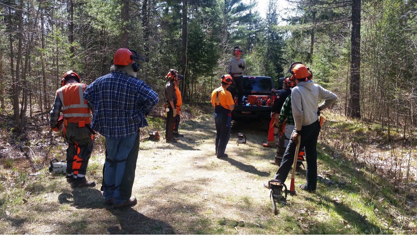 Steve Laweryson, providing conventional loggers information for recertification session held at the University of Maine Forest in May.